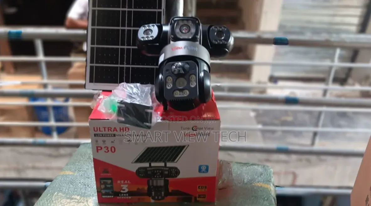 V380 4g Solar Triple Lens 360° Full Rotating Security Camera –