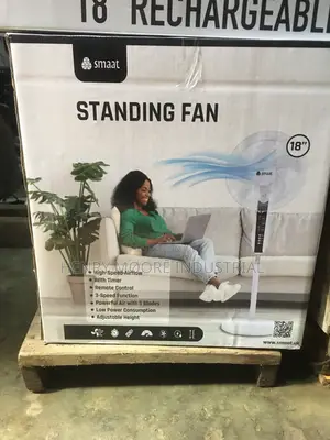 Smaat 18" Electric 5 Blade Stand Fan With Remote