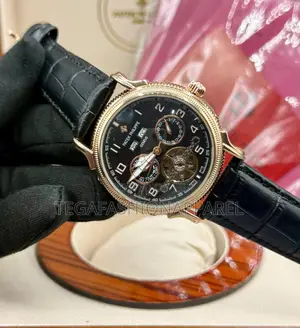 Patek Philippe Chronographs Mechanical Leather Watch