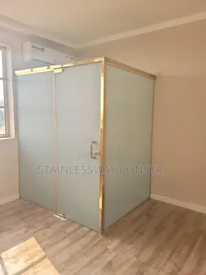 Office Glass Partition With Gold Frame