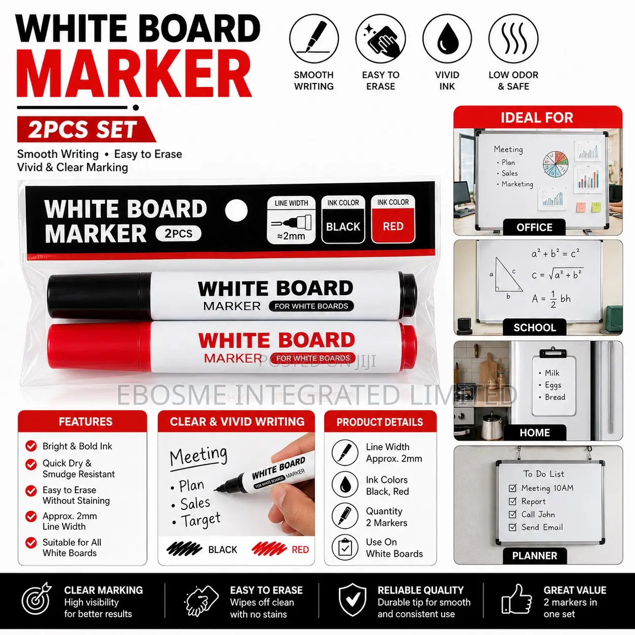 White Board Marker Black and Red