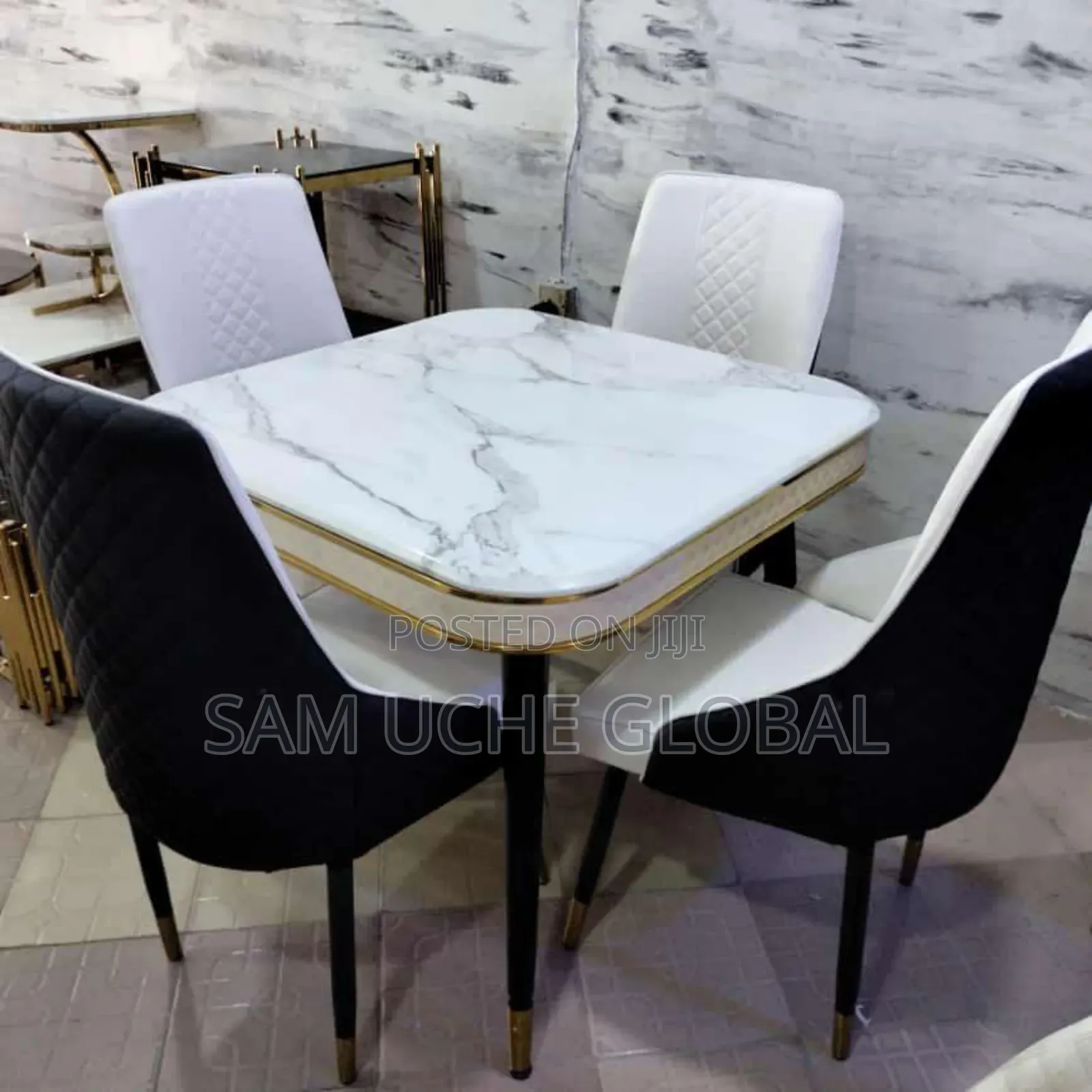 Dining Table and Chairs Marble Top