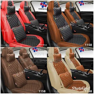 Res and Black Smile Car Seat Cover