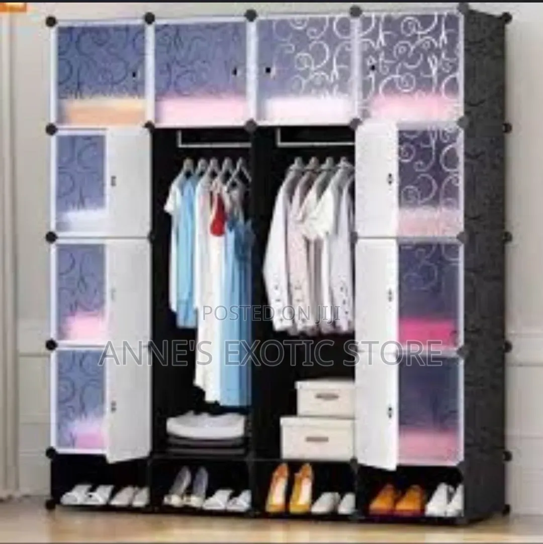 Portable Modular Plastic Wardrobe With Shoe Rack