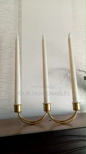 Beautiful 3 Head Candle Stand ( Gold or Black)