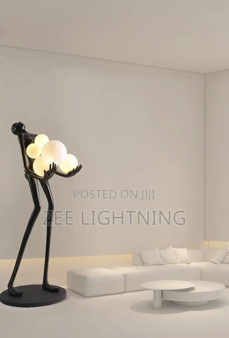 Standing Human Sculpture With Led Ball