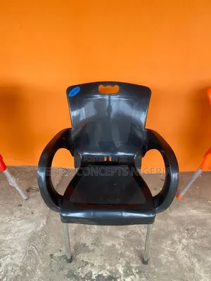Plastic Armchair With Silver Metal Legs