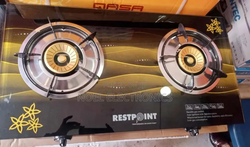 Restpoint 2 Burner Glass Table Top Gas Cooker