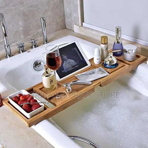 Bamboo Adjustable/Extendable Bathtub Tray Atm