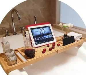 Bamboo Adjustable/Extendable Bathtub Tray Atm