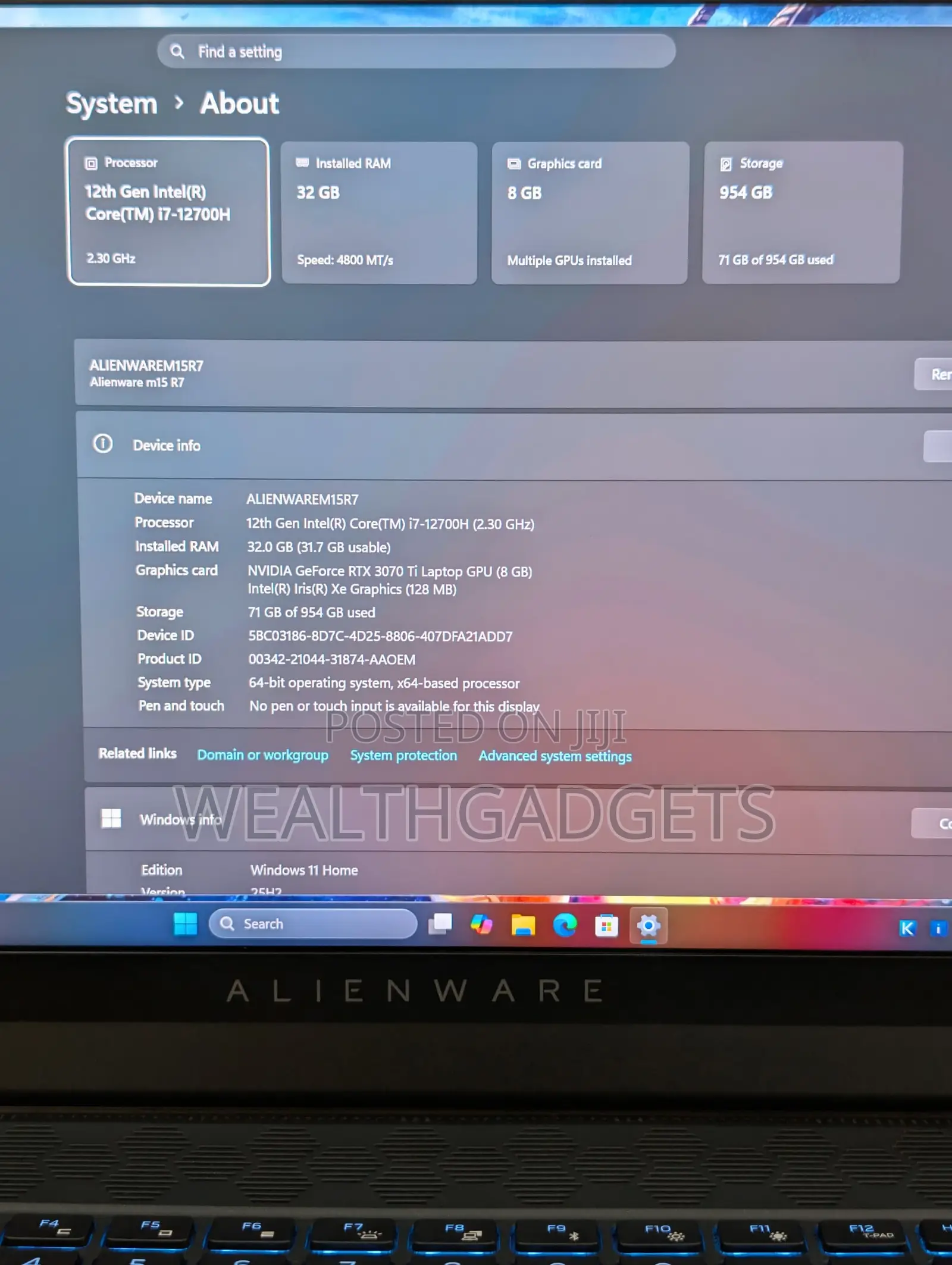 Laptop Alienware M15 R7 32GB Intel Core i7 SSD 1T