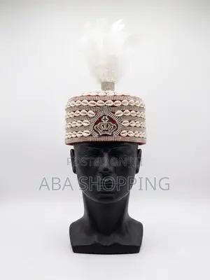 Traditional Cowries Beaded Feather Cap