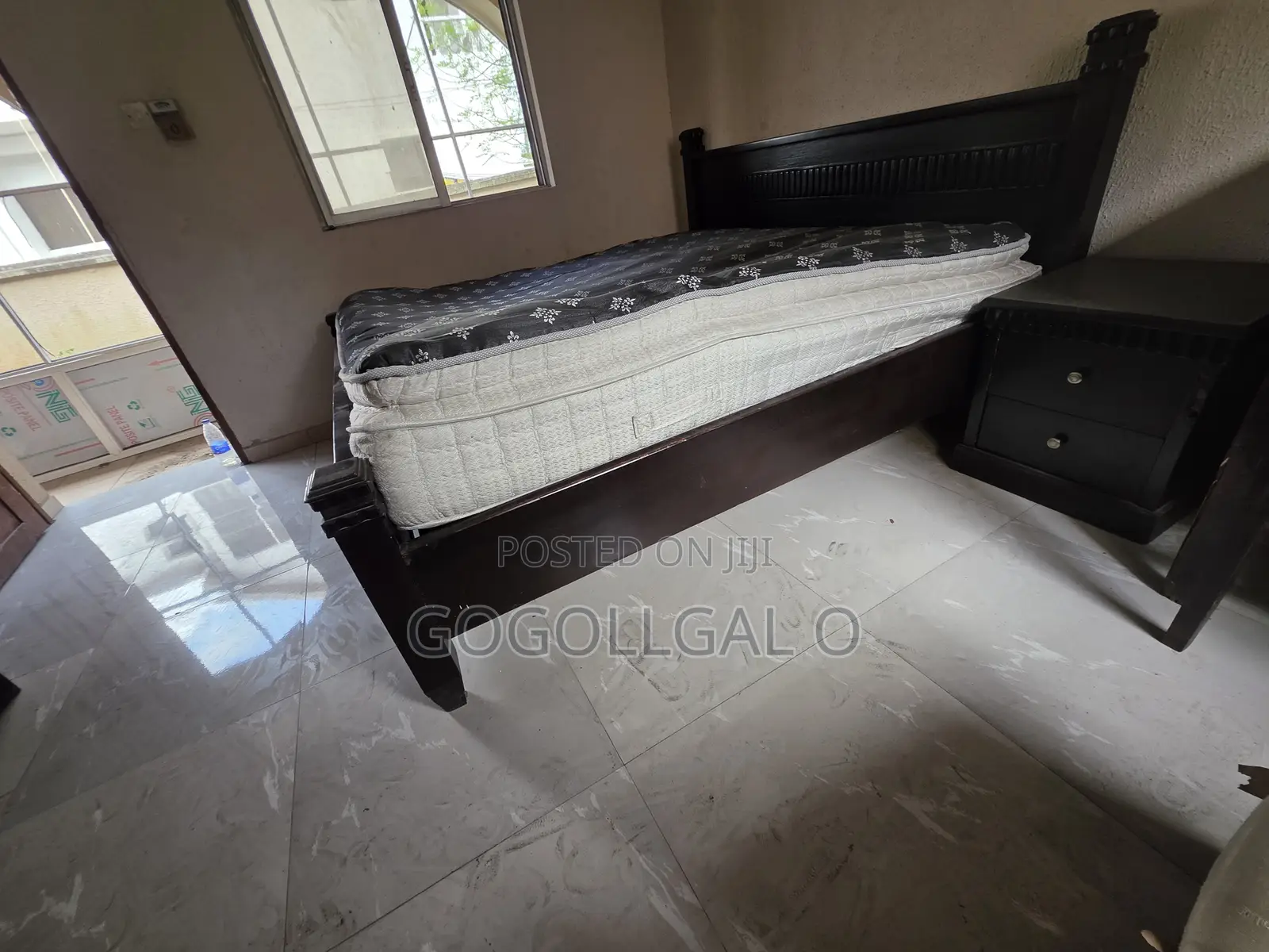 Bed Mattress Bedframe and Sidestools