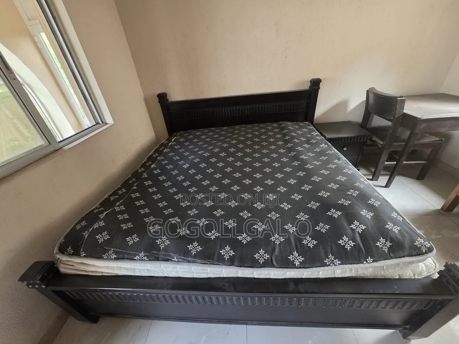 Bed Mattress Bedframe and Sidestools