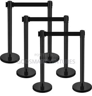 Black Stanchion With Black Belts