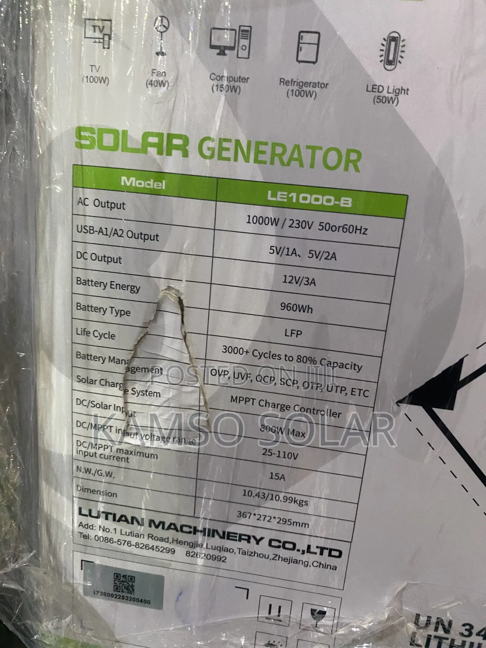 960wh 1000w Lutian Power Station