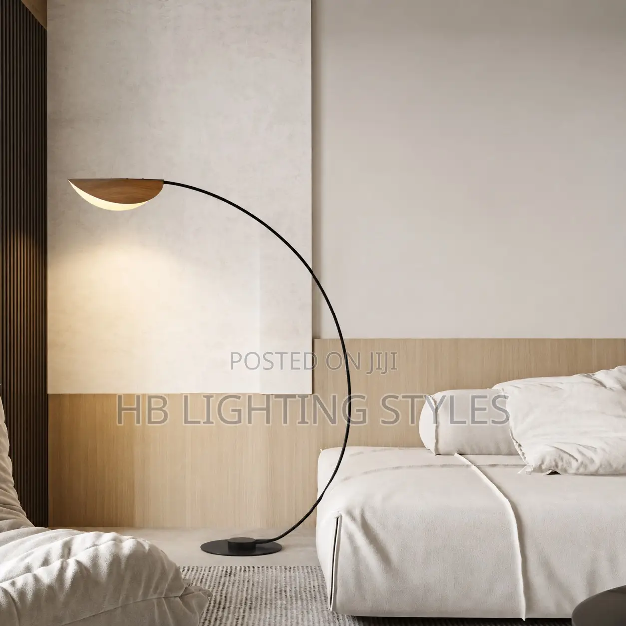 Nordic Brown Parabolic Led Floor Lamp