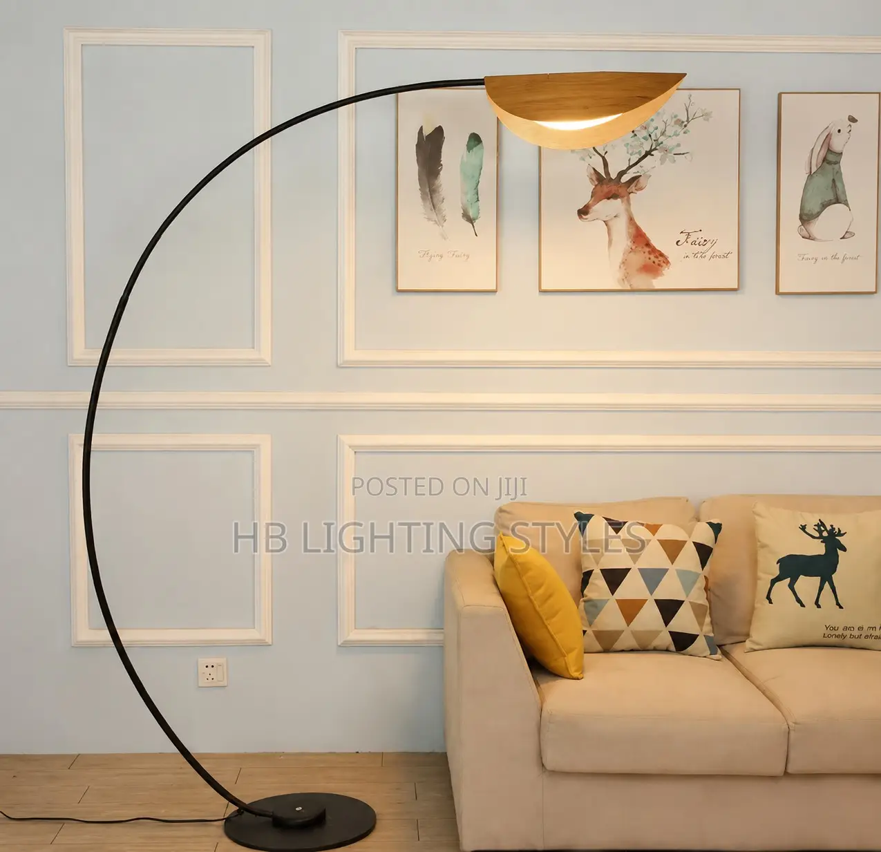 Nordic Brown Parabolic Led Floor Lamp