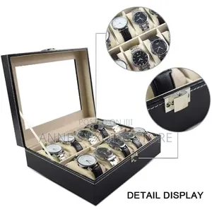 12-slot Pu Leather Watch Display Storage Box