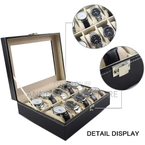 12-slot Pu Leather Watch Display Storage Box