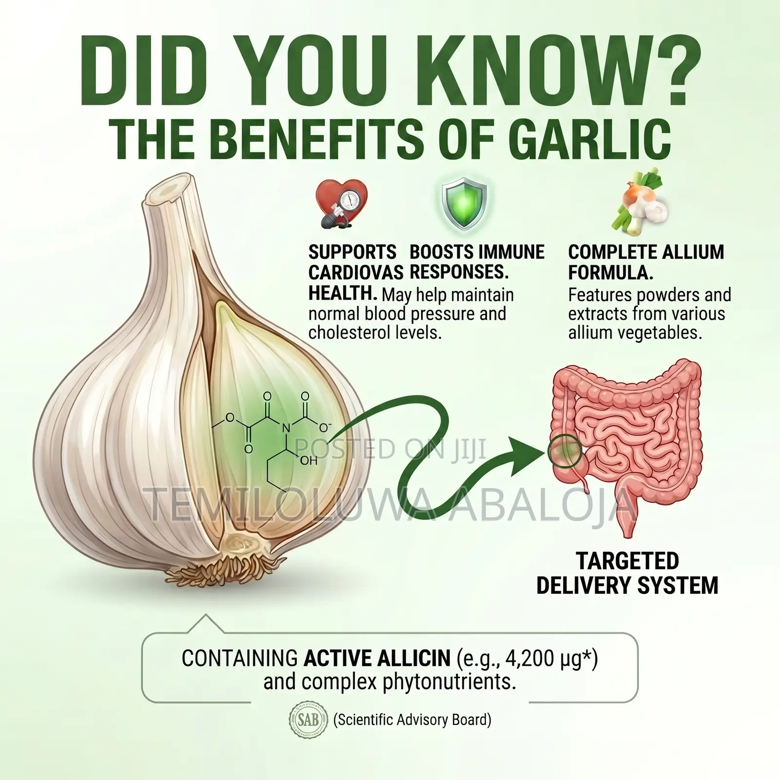 Garlic Allium Complex for Heart, Immune Antioxidant Support.