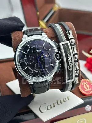 Premium Skeletal Face Chronograph Luxury Cartier Leather Strap Watch
