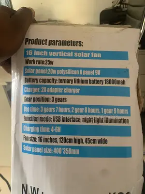 Bestcom Tech Solar Rechargeable Fan