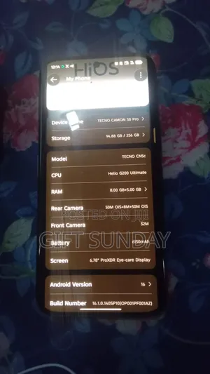 Tecno Camon 50 Pro 256 GB Black
