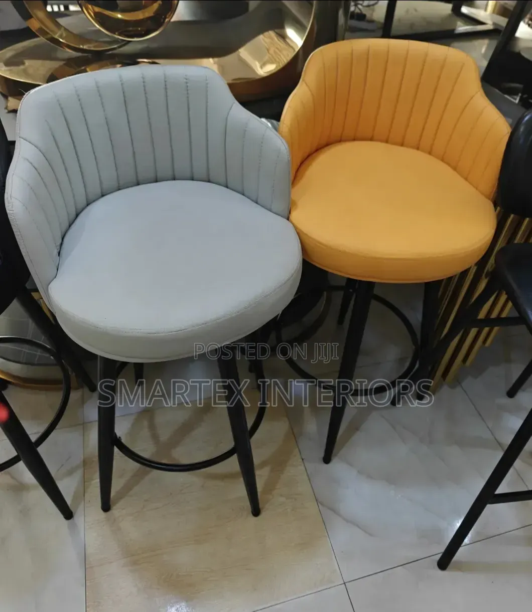 Classic Leather Iron Leg Barstool