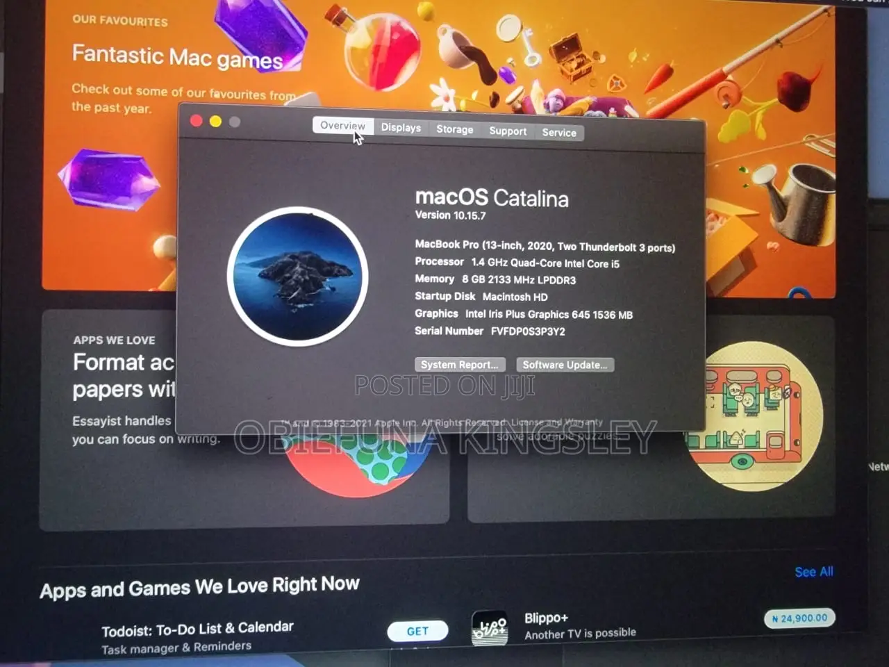 Laptop Apple MacBook Pro 2019 8GB Intel Core i5 HDD 512GB