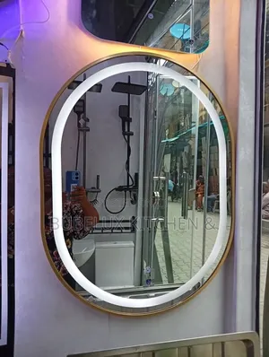Luxury Gold Frame Oval Led Mirror|Touch Sensor |Anti-Fog Vanity Mirror