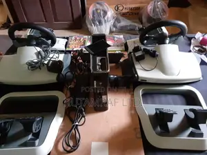 Xbox 360 Force Feedback Racing Wheel 2pcs and One Xbox 360 Console