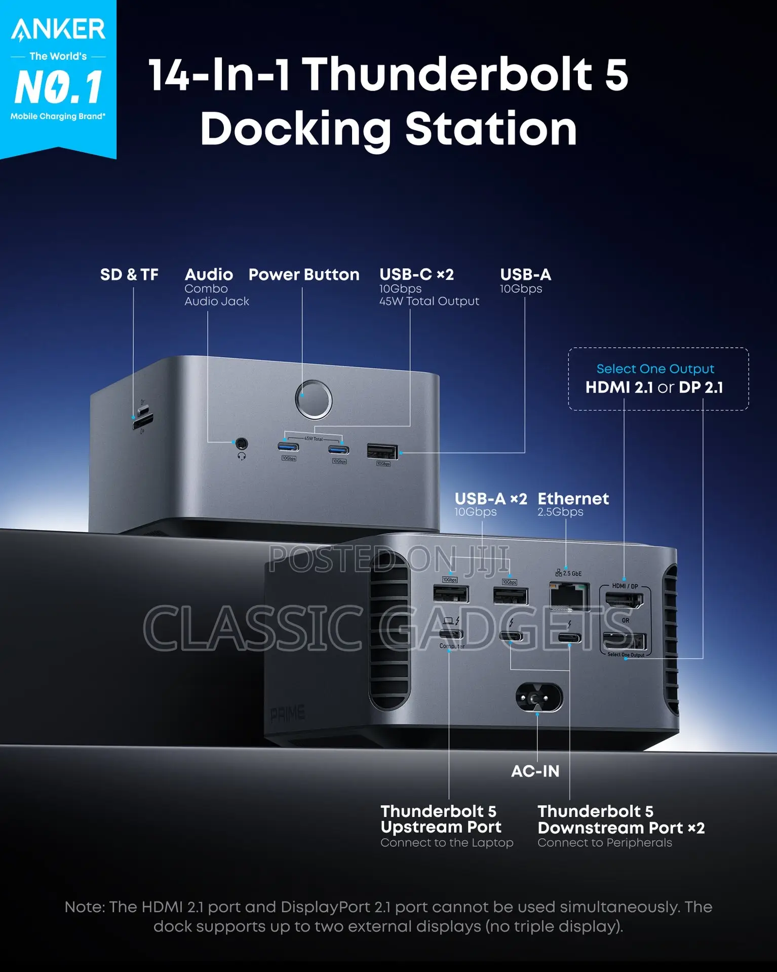 Anker Supreme Performance Docking Station 14-in-1, , Thunderbolt 5