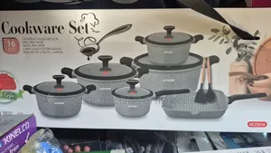 Premium 16pcs Non-Stick Cookware Set With Frying Pan - Brand New