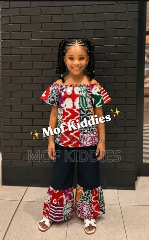 Denim X Ankara Two- Piece Set