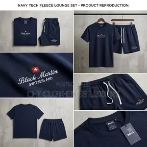 Women’S Casual 2-Piece T-Shirt Shorts Set – Navy Blue