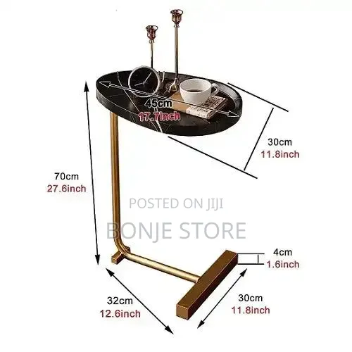 C Shaped End Side Table