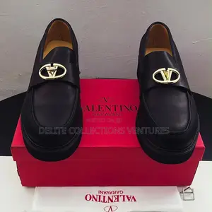 Valentino Garavani Calf Leather Slip on Shoe With v-Logo