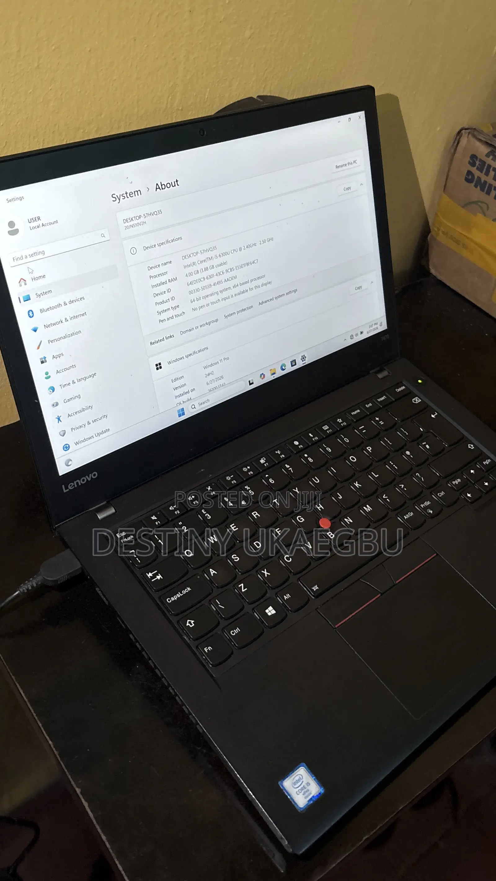 Laptop Lenovo ThinkPad T470 4GB Intel Core i5 SSD 128GB