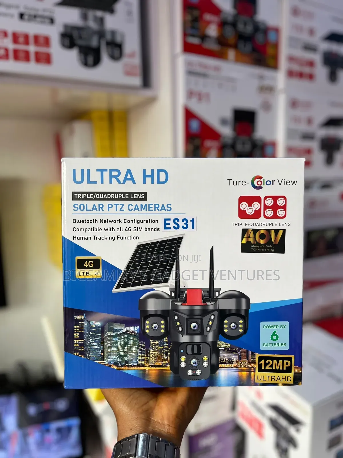 Eseecloud Triple Lens Solar PTZ 4g Security Camera