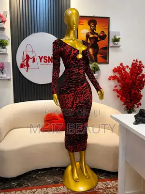 Red Black Ruched Bodycon Midi Dress