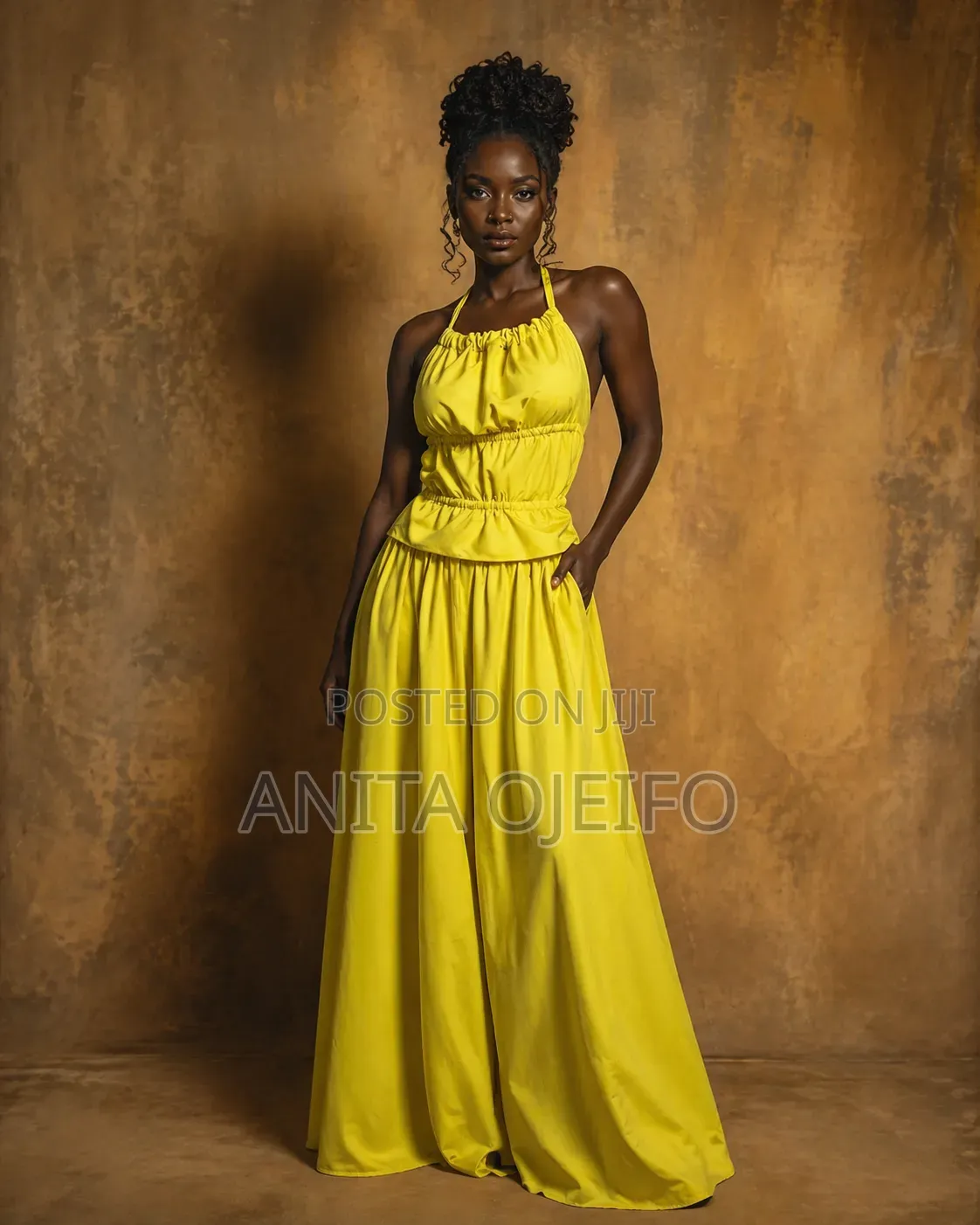 Yellow Backless Two Piece