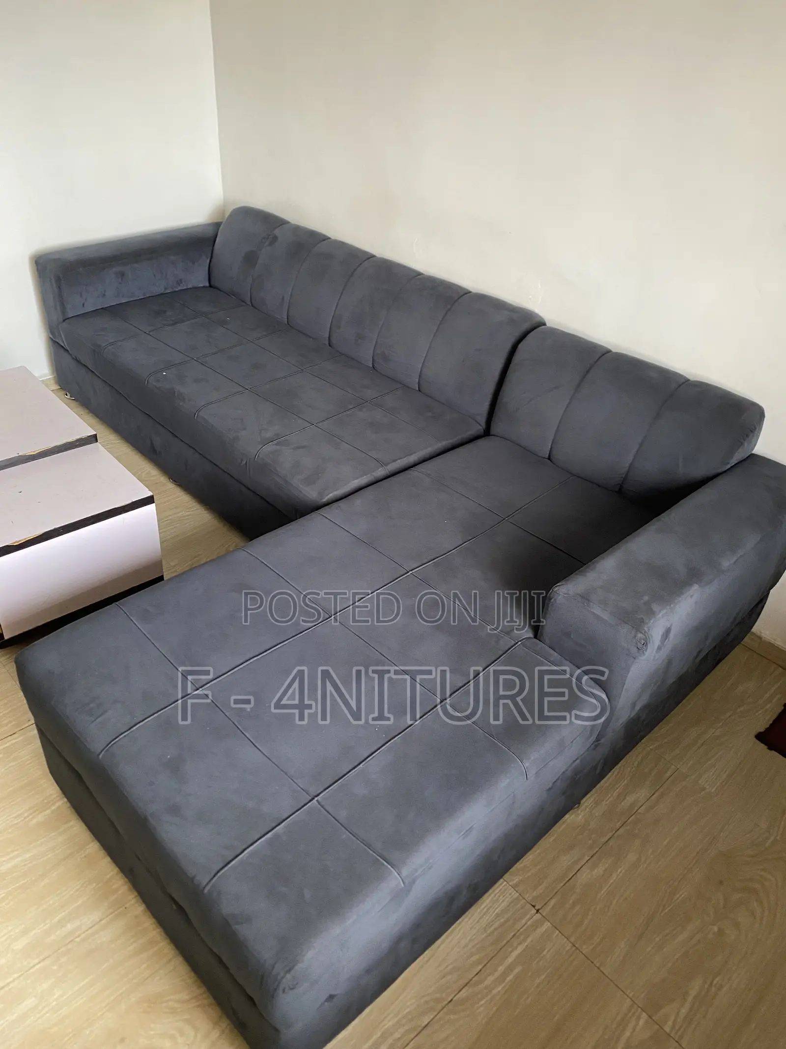 Grey L-Shape Sofas Chair
