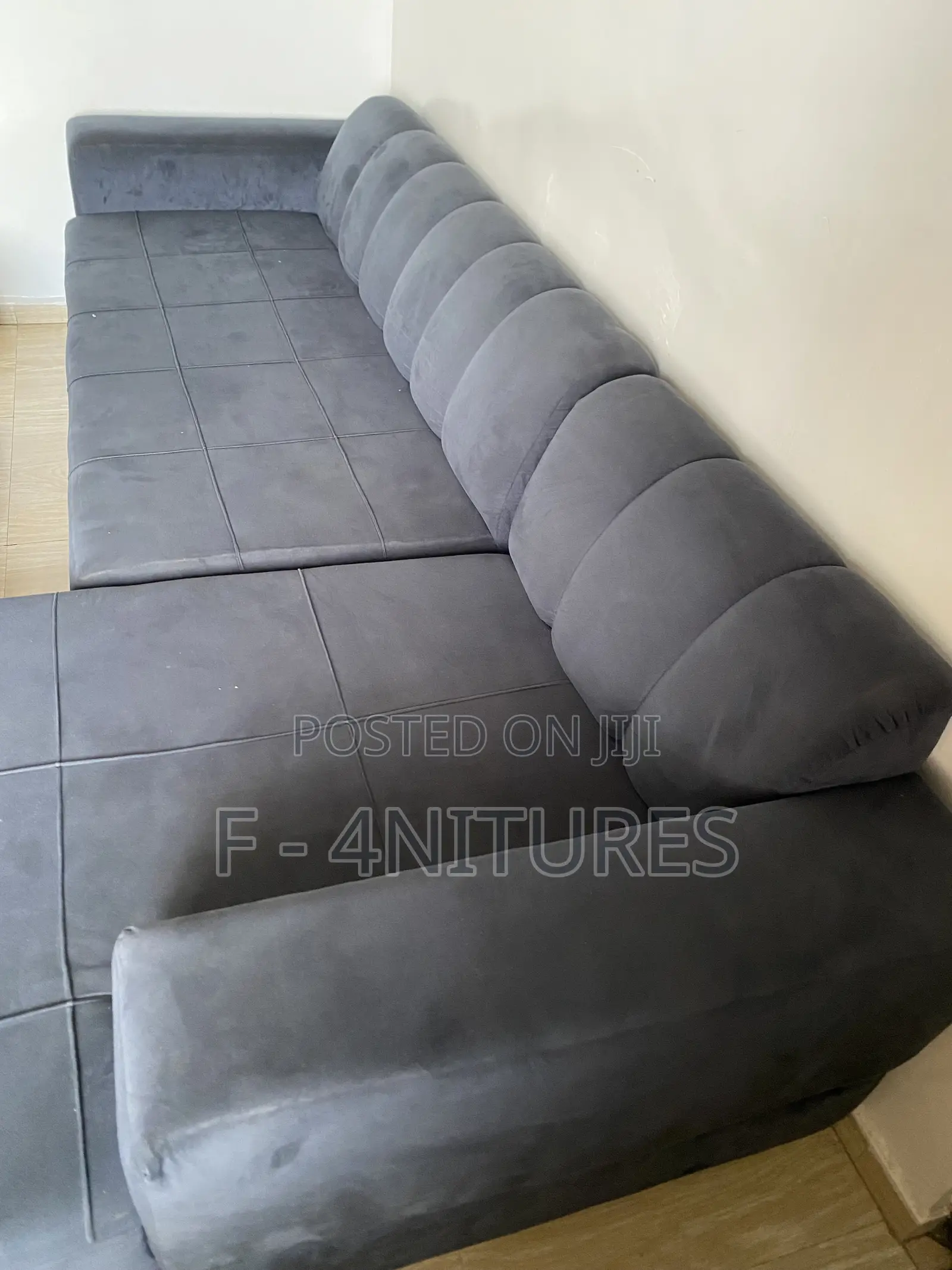 Grey L-Shape Sofas Chair