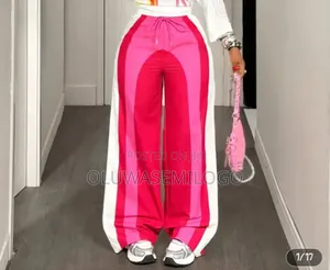 Loose Fit Pants With Elastic Drawstring