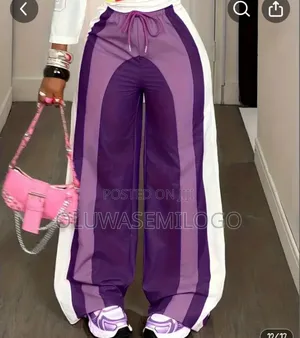 Loose Fit Pants With Elastic Drawstring