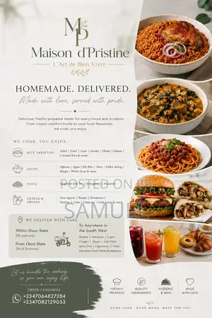 Freshly Cooked Home Made Meals