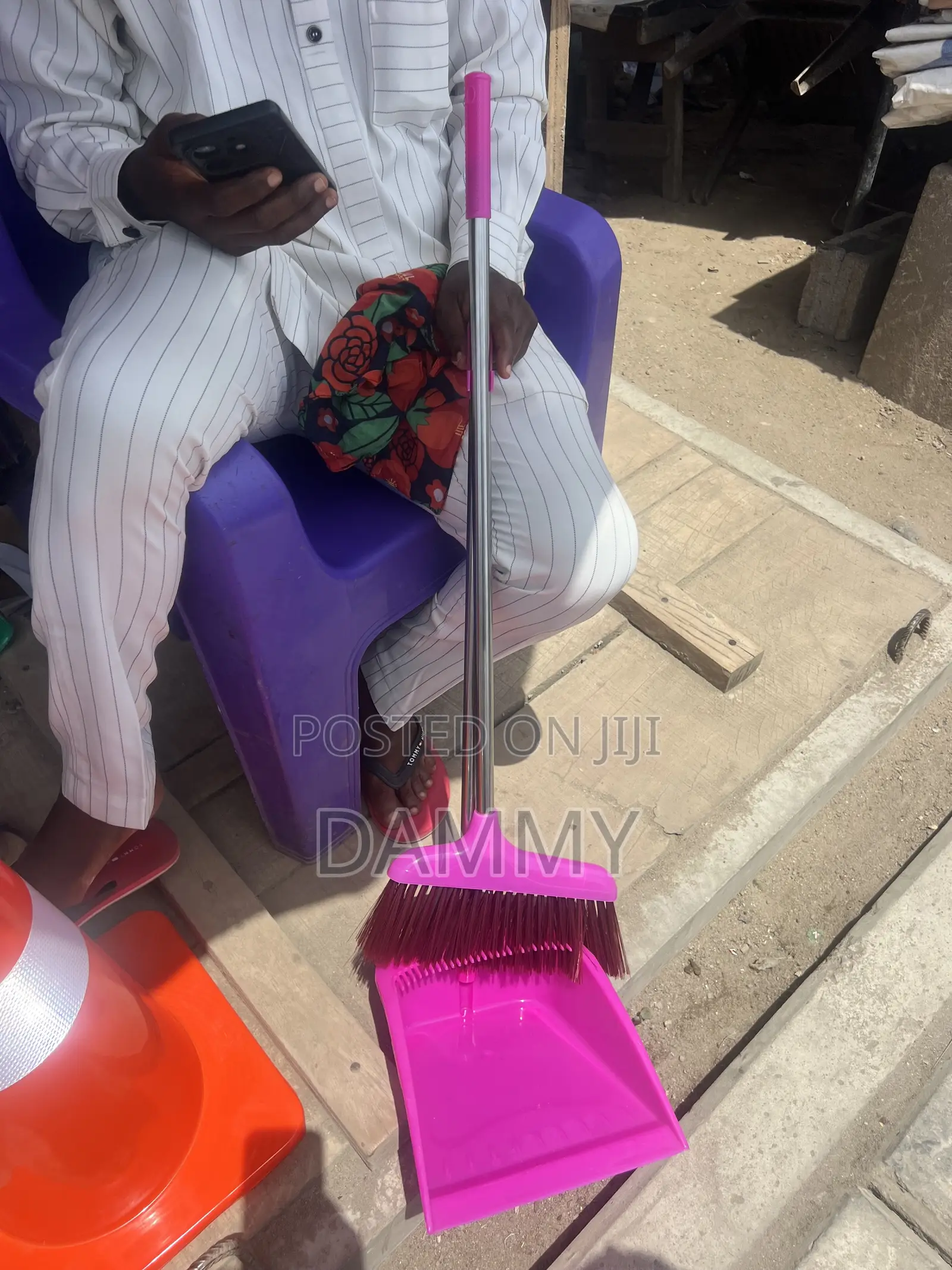 Long-Handled Broom and Dustpan Set