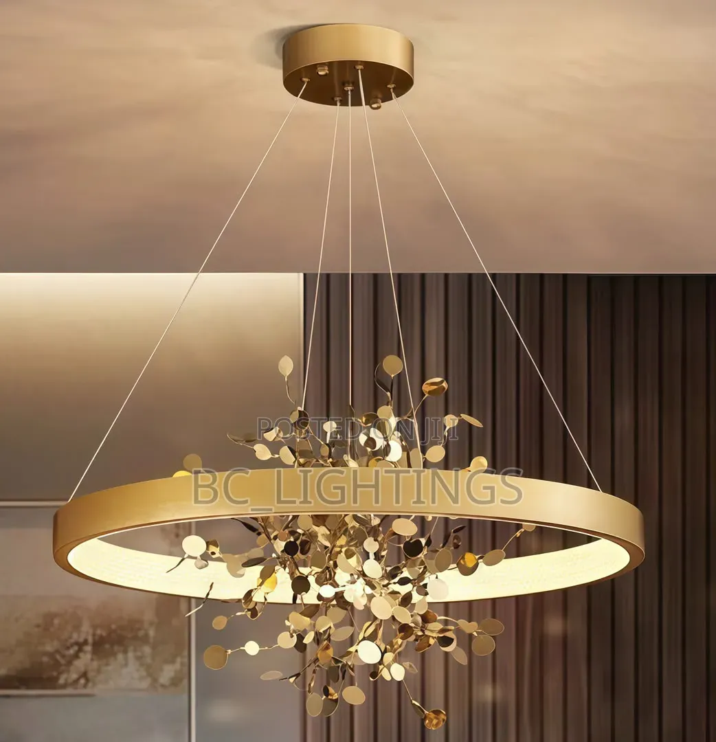 Chandelier Bedroom Coffee Interior Home Decor Gold Light Fixture