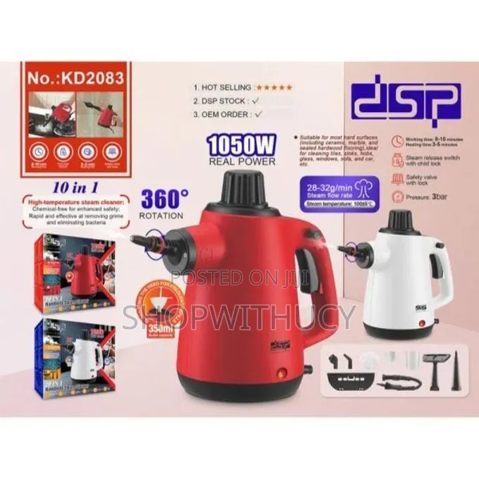 DSP 10-in-1 Handheld Steam Cleaner, Chemical-Free